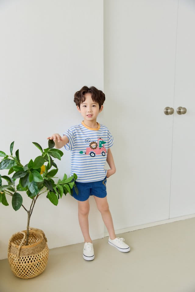 Orange Mom - Korean Children Fashion - #minifashionista - Dinosaur Car Tee - 9