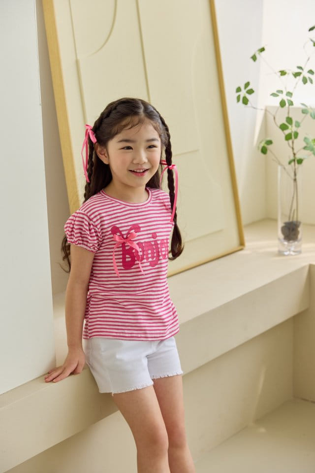 Orange Mom - Korean Children Fashion - #prettylittlegirls - Bonjour Ribbon Tee - 11