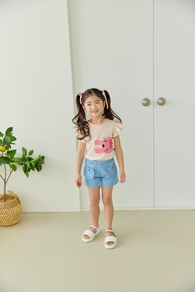 Orange Mom - Korean Children Fashion - #prettylittlegirls - Solid Rabbit Tee - 6