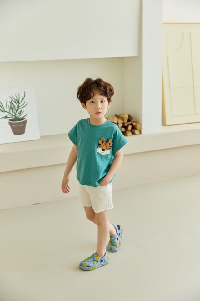 Orange Mom - Korean Children Fashion - #minifashionista - Tiger Pocket Tee - 4