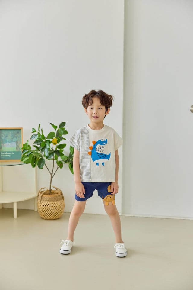 Orange Mom - Korean Children Fashion - #stylishchildhood - Slit Dinosaur Tee - 5