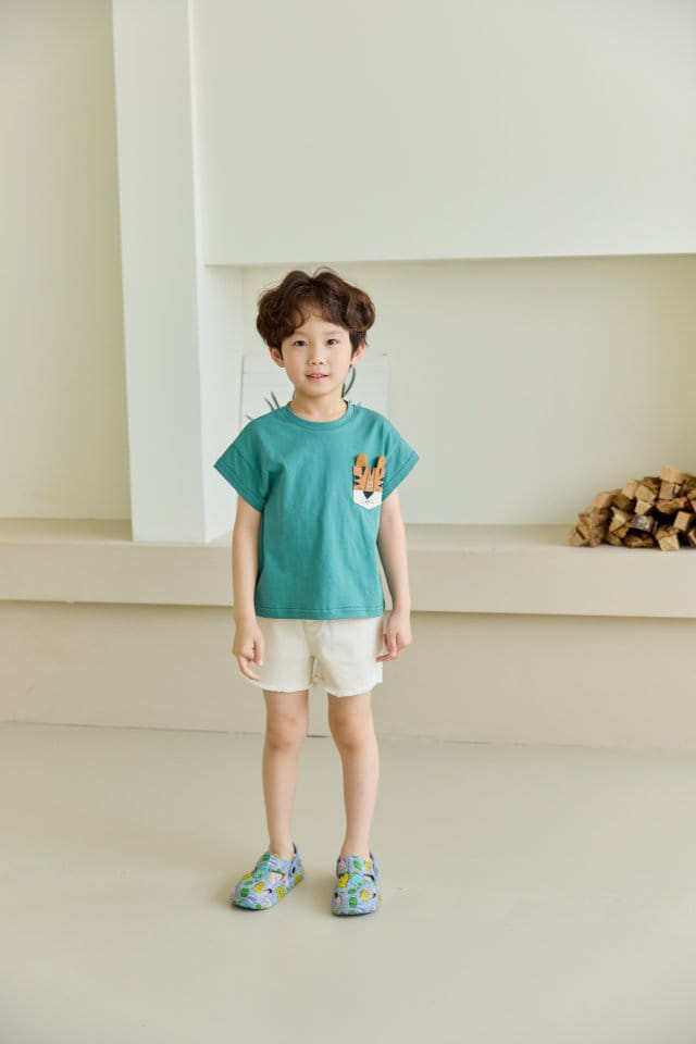 Orange Mom - Korean Children Fashion - #todddlerfashion - Tiger Pocket Tee - 5