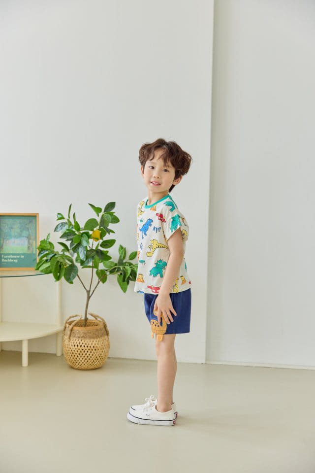 Orange Mom - Korean Children Fashion - #prettylittlegirls - Car Dinosaur Tee - 4