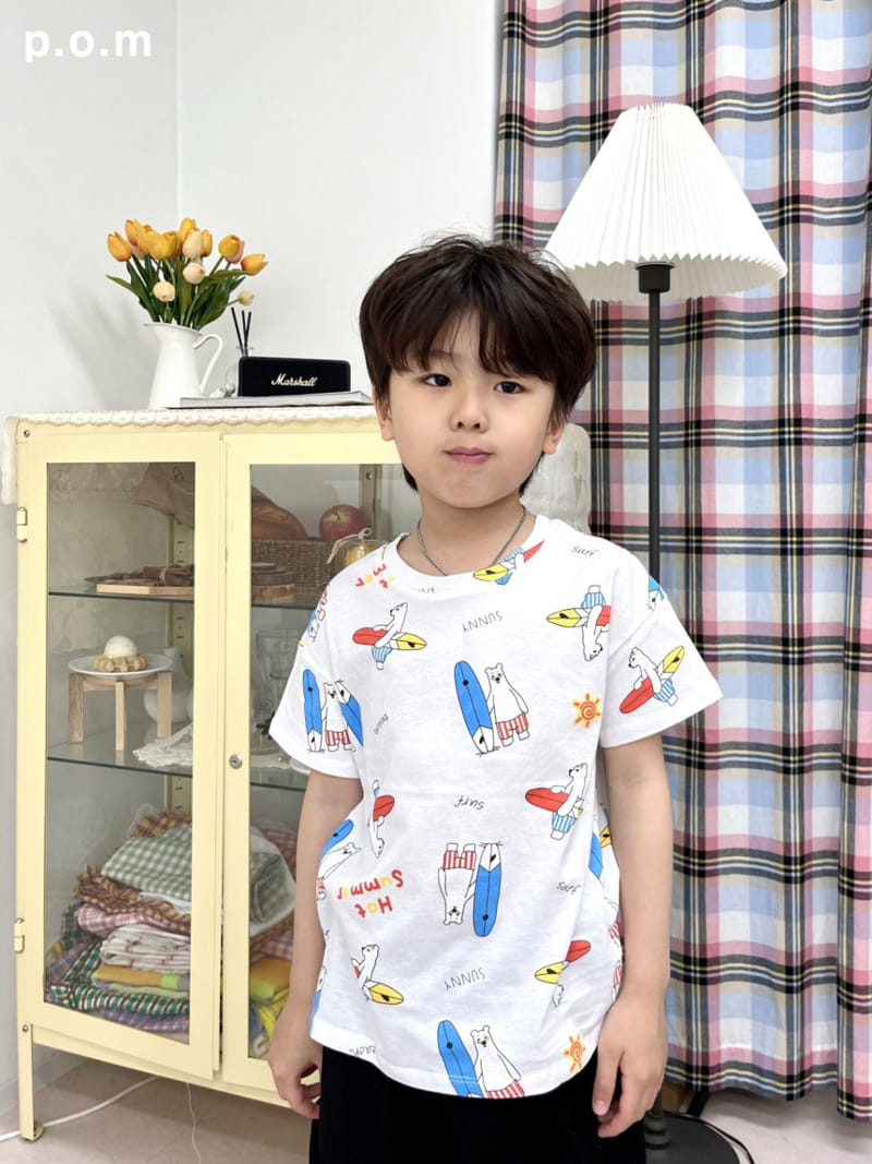 P.o.m - Korean Children Fashion - #Kfashion4kids - Surfing Bear Tee - 3