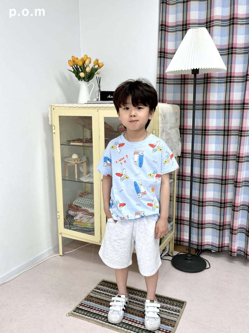 P.o.m - Korean Children Fashion - #kidsstore - Surfing Bear Tee