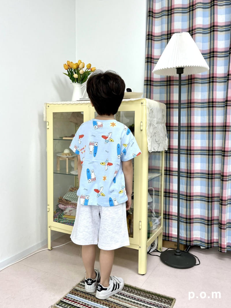 P.o.m - Korean Children Fashion - #kidzfashiontrend - Surfing Bear Tee - 2