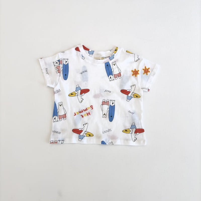 P.o.m - Korean Children Fashion - #minifashionista - Surfing Bear Tee - 6