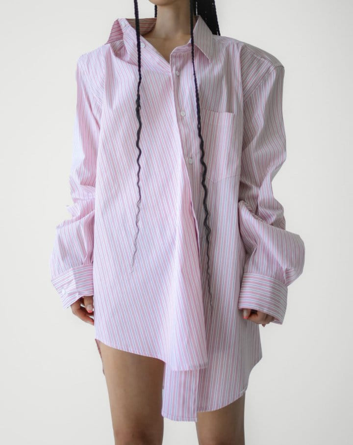 Paper Moon - Korean Women Fashion - #momslook - Boyfrend Fit Oversized ST Button Down Shirt - 2