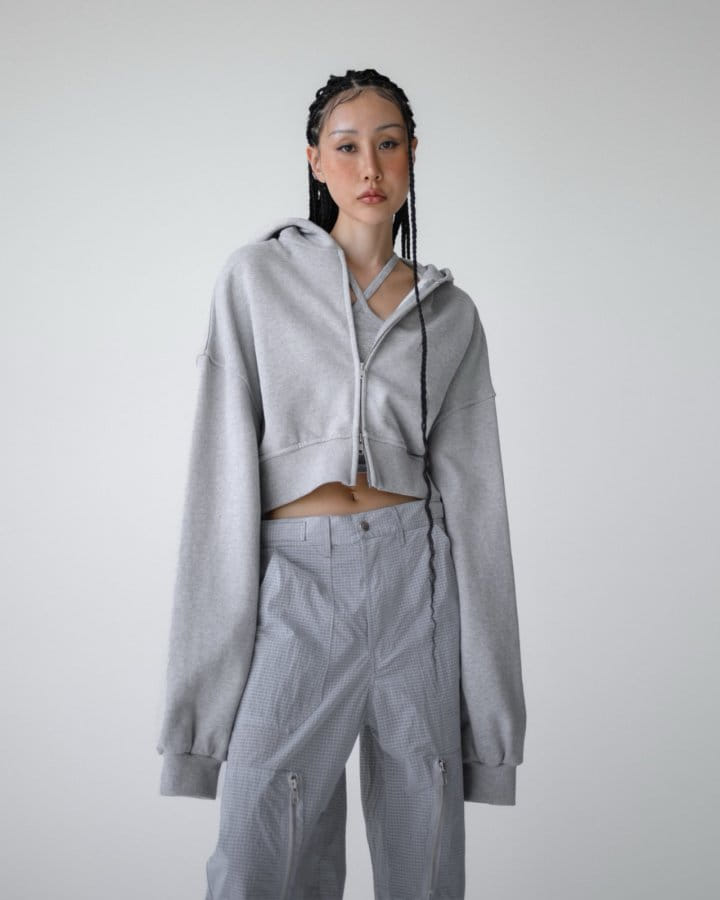 Paper Moon - Korean Women Fashion - #momslook - Stringless Cropped Two Way Full Zipped Up Hoodie  - 9