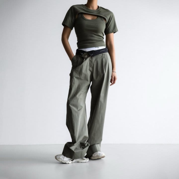 Paper Moon - Korean Women Fashion - #momslook - C Two Pin Tuck Wide Trousers