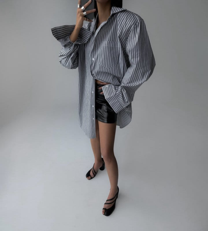 Paper Moon - Korean Women Fashion - #momslook - Boyfriend Fit Oversized ST Button Down Shirt