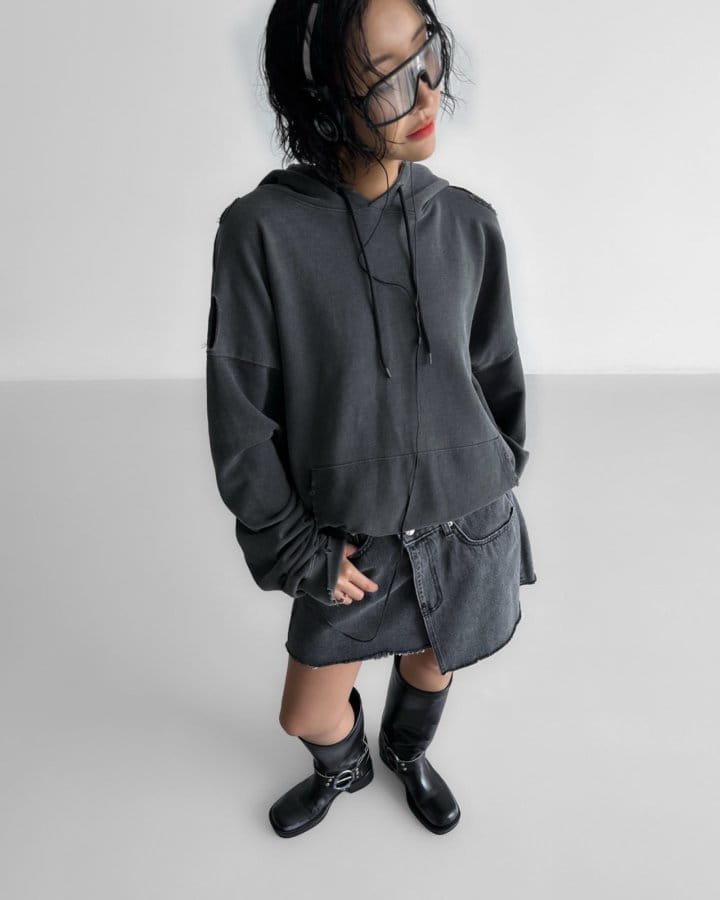 Paper Moon - Korean Women Fashion - #momslook - Oversized pigment Cutted Detail Hoodie - 6