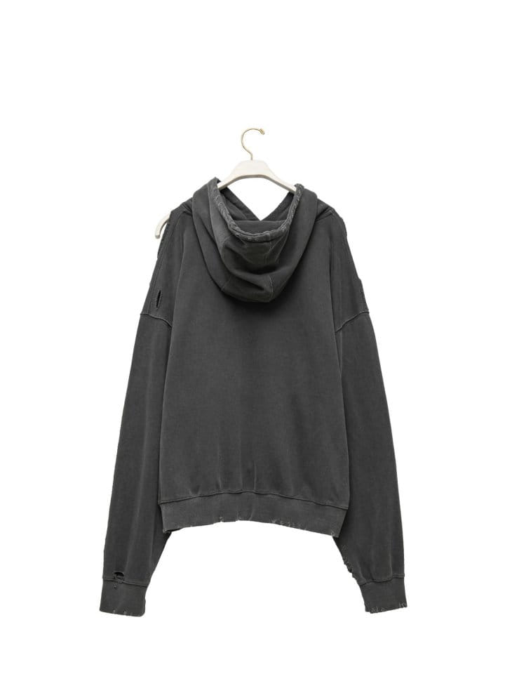 Paper Moon - Korean Women Fashion - #momslook - Oversized pigment Cutted Detail Hoodie - 8