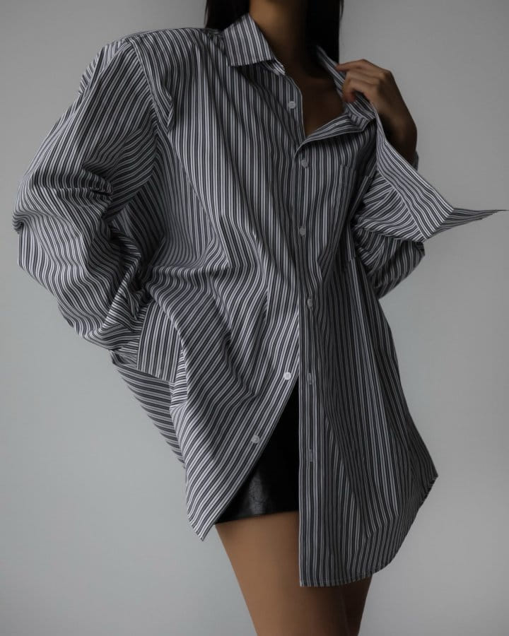 Paper Moon - Korean Women Fashion - #restrostyle - Boyfriend Fit Oversized ST Button Down Shirt - 7