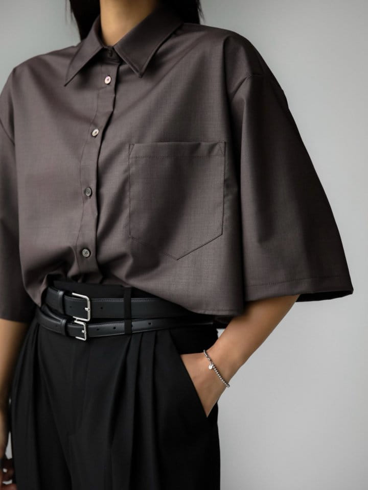 Paper Moon - Korean Women Fashion - #restrostyle - Half Sleeved Cropped Button Down Shirt - 5