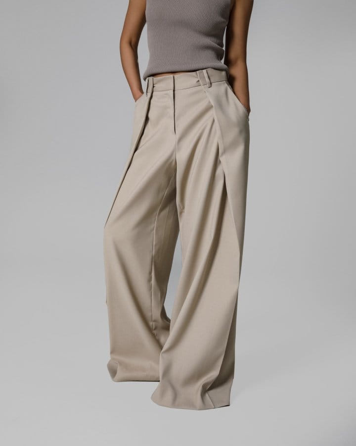 Paper Moon - Korean Women Fashion - #romanticstyle - Lux Squared Double Wrap Wide Detail Trousers - 5