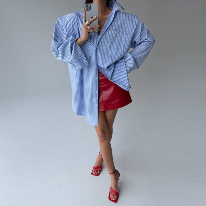 Paper Moon - Korean Women Fashion - #thatsdarling - Boyfriend Fit Oversized ST Button Down Shirt - 10