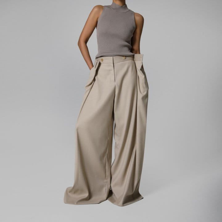 Paper Moon - Korean Women Fashion - #thelittlethings - Lux Squared Double Wrap Wide Detail Trousers - 8