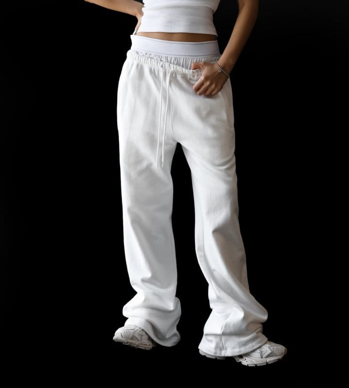 Paper Moon - Korean Women Fashion - #thelittlethings - Under Wear Layered Detail Wide Sweat Pants - 5