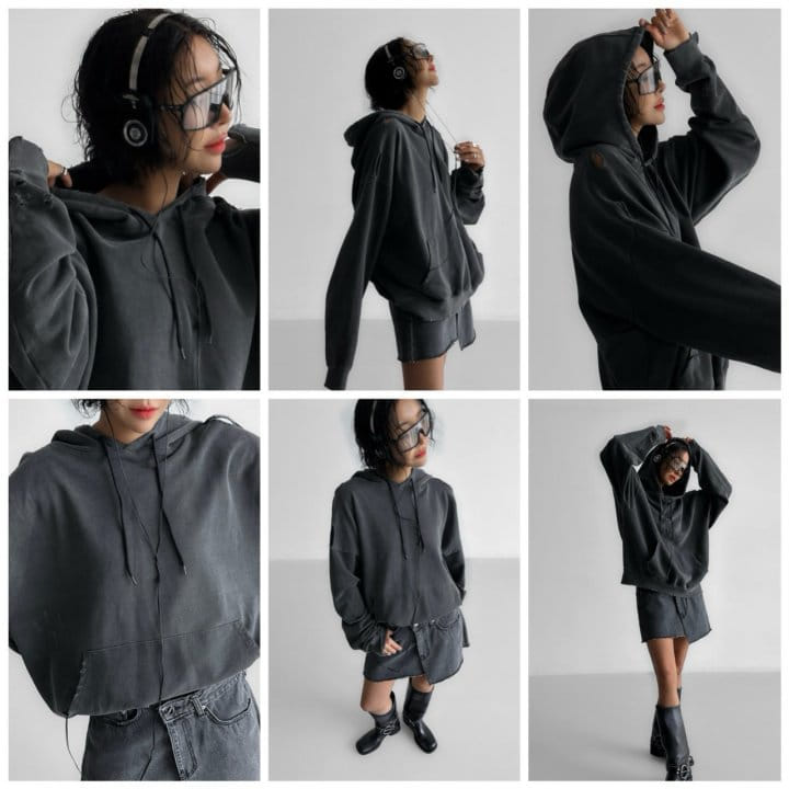 Paper Moon - Korean Women Fashion - #thelittlethings - Oversized pigment Cutted Detail Hoodie