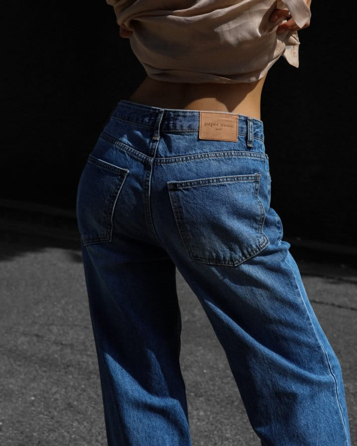 Paper Moon - Korean Women Fashion - #womensfashion - Classic Raw Cut Wide Fit Mid Blue Jeans - 5