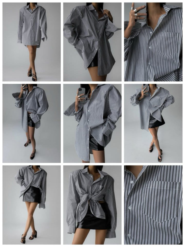 Paper Moon - Korean Women Fashion - #womensfashion - Boyfriend Fit Oversized ST Button Down Shirt - 3