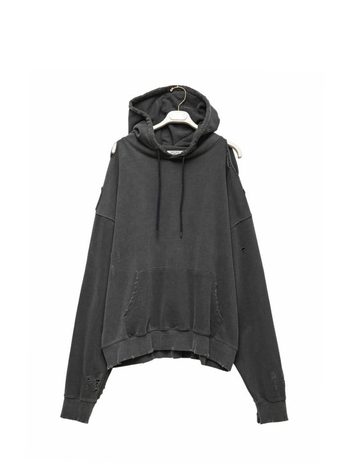 Paper Moon - Korean Women Fashion - #womensfashion - Oversized pigment Cutted Detail Hoodie - 7