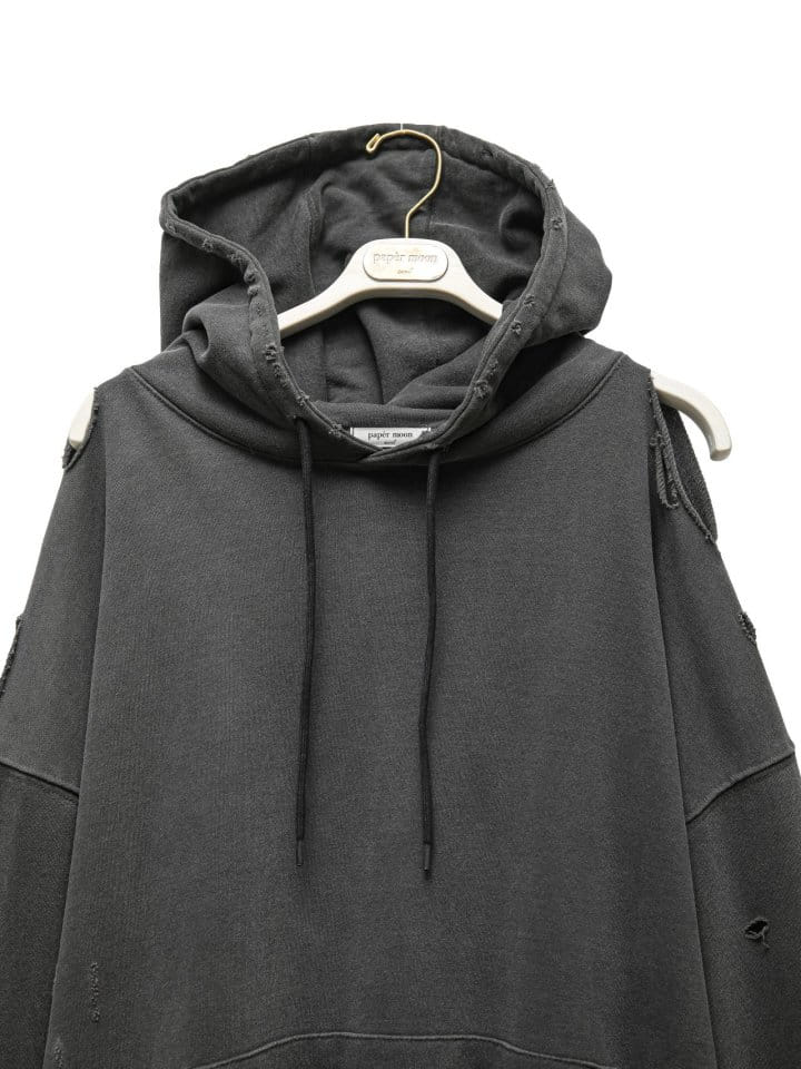 Paper Moon - Korean Women Fashion - #womensfashion - Oversized pigment Cutted Detail Hoodie - 9