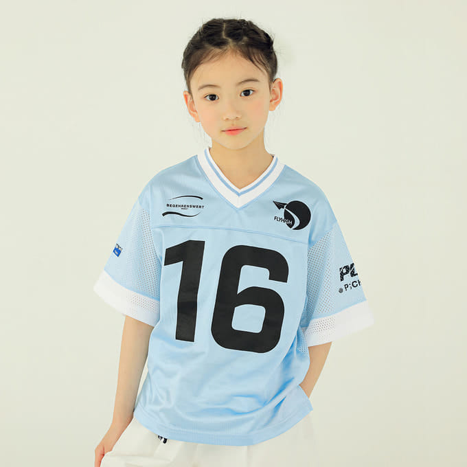 Peach-Cream - Korean Children Fashion - #childrensboutique - V Neck Soccer Tee