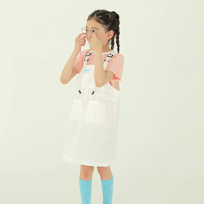 Peach-Cream - Korean Children Fashion - #discoveringself - Out Pocket Hwasom One-Piece