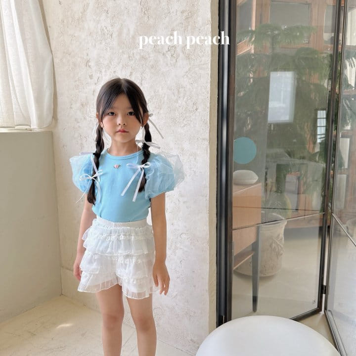 Peach peach - Korean Children Fashion - #kidsshorts - Hani Lace Skirt Pants - 2