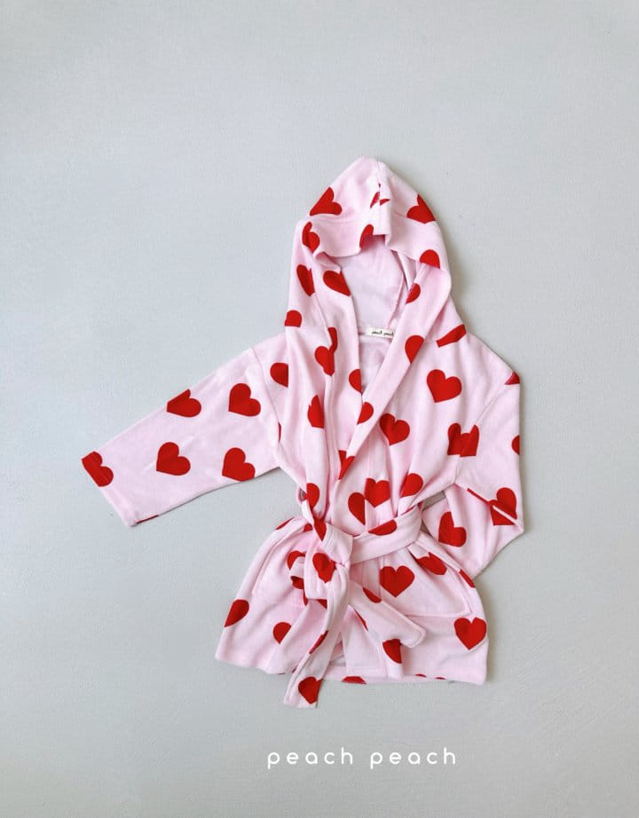 Peach peach - Korean Children Fashion - #littlefashionista - Heart Terry Robe - 8