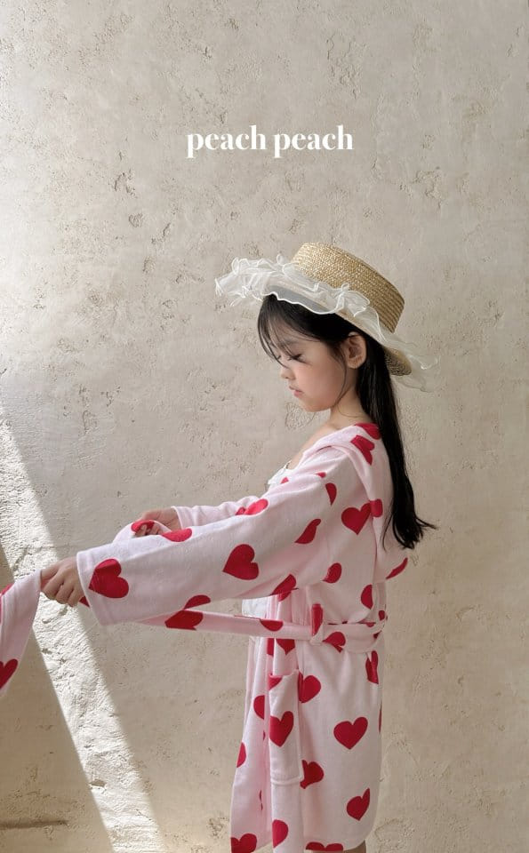 Peach peach - Korean Children Fashion - #magicofchildhood - Heart Terry Robe - 9