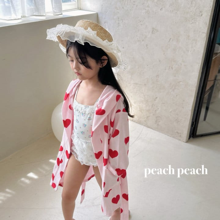 Peach peach - Korean Children Fashion - #minifashionista - Heart Terry Robe - 10