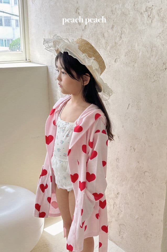 Peach peach - Korean Children Fashion - #prettylittlegirls - Heart Terry Robe - 11