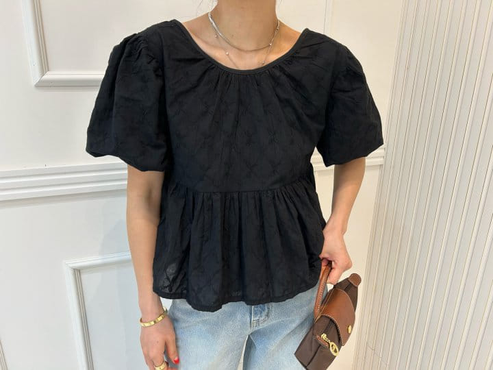 Pearls room - Korean Women Fashion - #restrostyle - Back String Blouse - 8