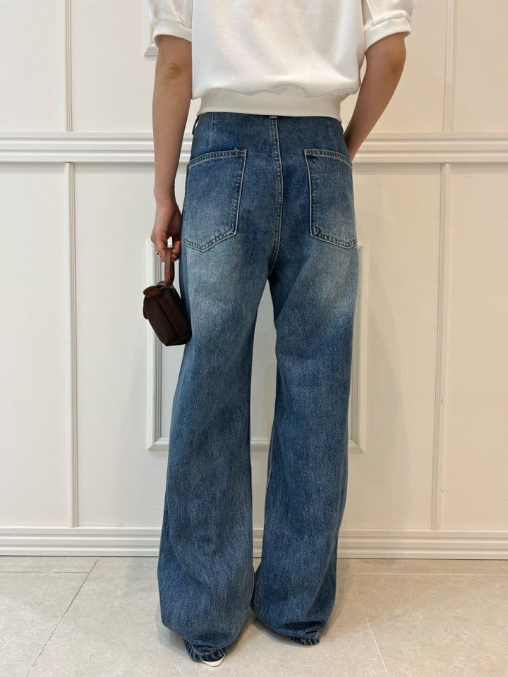 Pearls room - Korean Women Fashion - #vintageinspired - Tu Slit Denim - 10