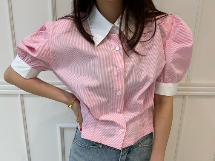 Pearls room - Korean Women Fashion - #vintageinspired - Collar ST Shirt - 2