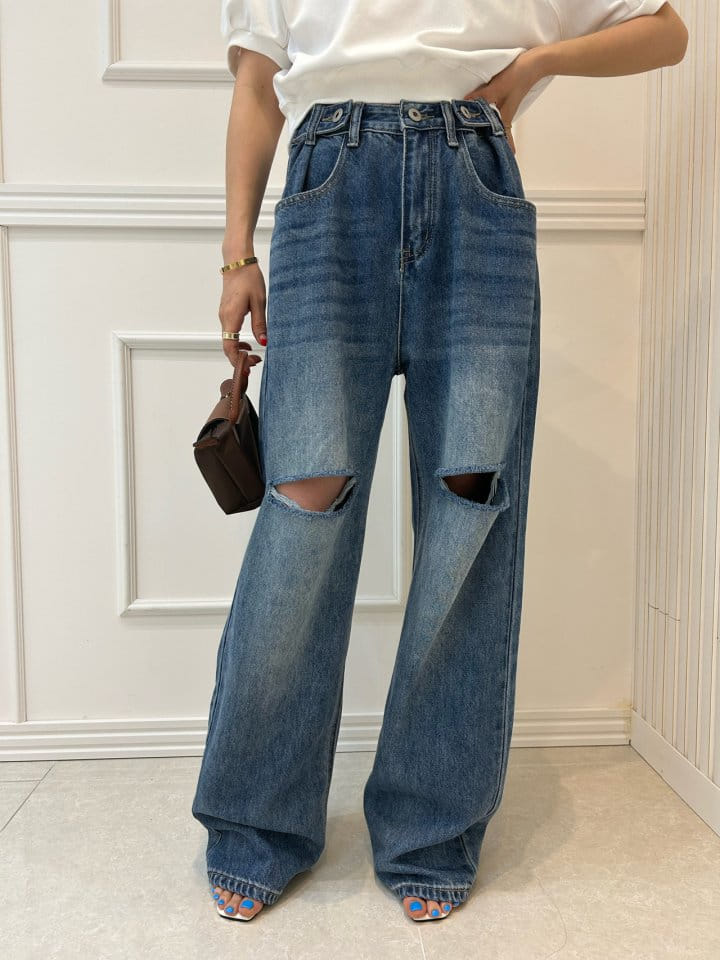 Pearls room - Korean Women Fashion - #womensfashion - Tu Slit Denim