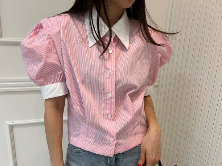 Pearls room - Korean Women Fashion - #womensfashion - Collar ST Shirt