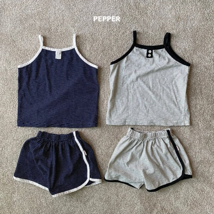 Pepper - Korean Children Fashion - #minifashionista - ST Sleeveless Top Bottom Set