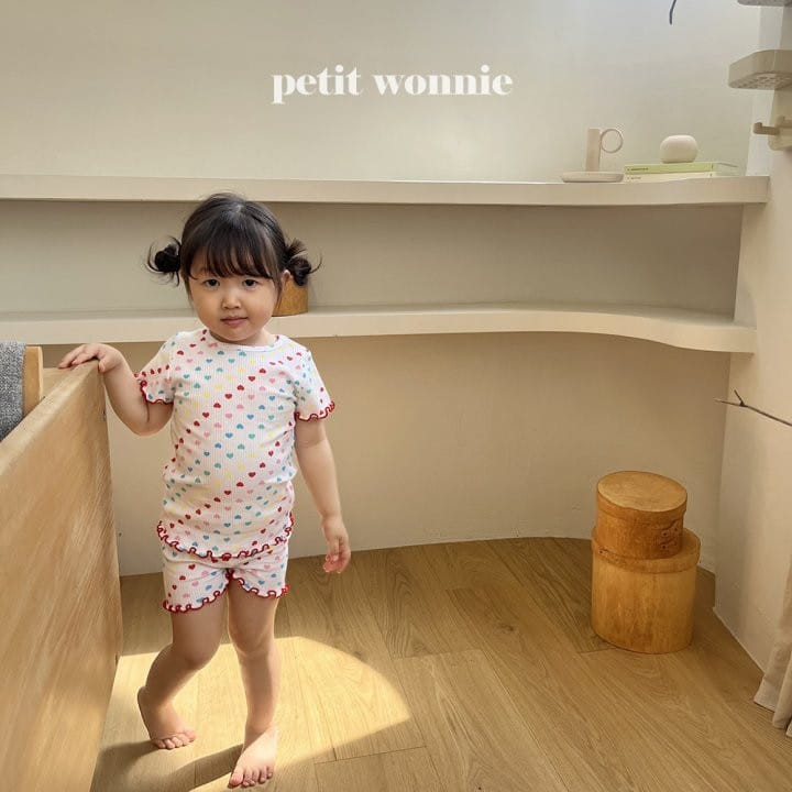 Petitwonnie - Korean Children Fashion - #kidzfashiontrend - Love Song Top Bottom Set