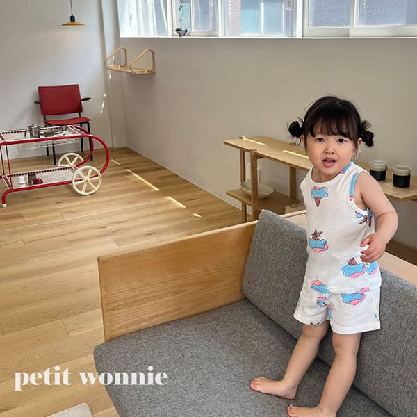 Petitwonnie - Korean Children Fashion - #minifashionista - Icecream Sleeveless Top Bottom Set