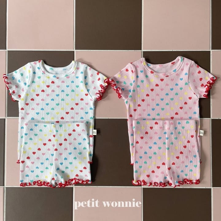 Petitwonnie - Korean Children Fashion - #todddlerfashion - Love Song Top Bottom Set - 7