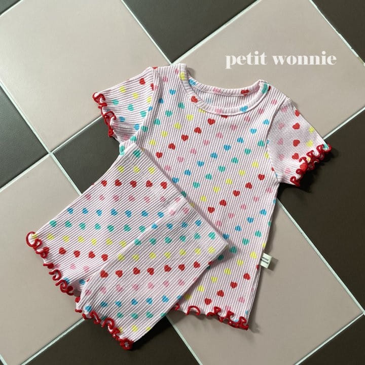 Petitwonnie - Korean Children Fashion - #toddlerclothing - Love Song Top Bottom Set - 8