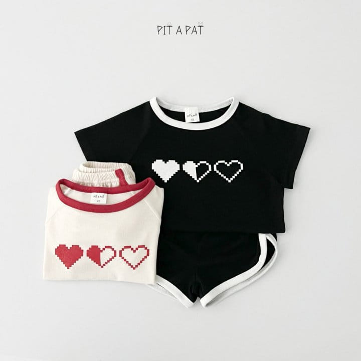 Pitapat - Korean Children Fashion - #childrensboutique - Bubble Heart Top Bottom Set - 2