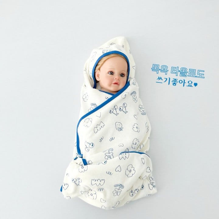 Pitapat - Korean Children Fashion - #discoveringself - Sketch Towel Gown - 10