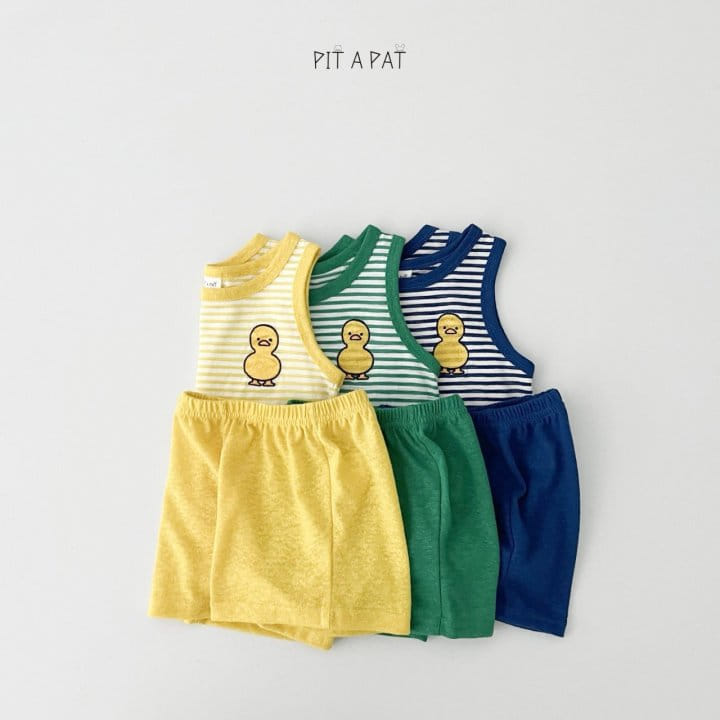 Pitapat - Korean Children Fashion - #discoveringself - Baby Duck L Seleeveless Top Bottom Set - 7