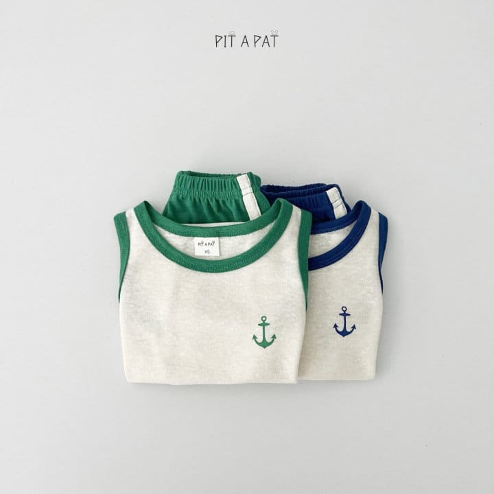 Pitapat - Korean Children Fashion - #discoveringself - Marine L Sleeveless Top Bottom Set - 6