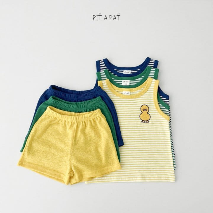 Pitapat - Korean Children Fashion - #fashionkids - Baby Duck L Seleeveless Top Bottom Set - 8